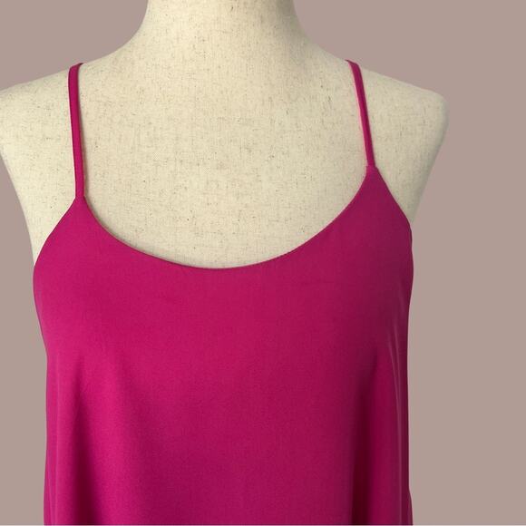 Metaphor Magenta Layered Spaghetti Strap Cami Tank Small | Double-Layered Flowy - Picture 2 of 8